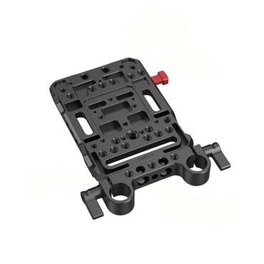 SmallRig Lightweight Aluminum V-Lock Camera Battery Plate with 15mm LWS Rod Clamp Bracket and Locking Levers, 1/4"-20, M3, M4 & Arri-Style Threads and Quick Release Locking Mount 3016