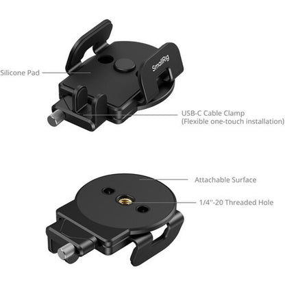 SmallRig Universal External SSD Holder with Cold Shoe & Cable Clamp, 40–60mm Mount Bracket for Samsung T5/T7, SanDisk, Crucial, WD Western Digital, 3-Way Installation for Camera Rigs iPhone MagSafe Attachment | 5196 | 5397