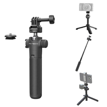 PGYTECH CapLock Quick Release Action Camera Selfie Stick Tripod with Cold Shoe Mount and 1/4" Screw Adapter for Insta360, DJI, GoPro, and Smartphone Holders | P-GM-218