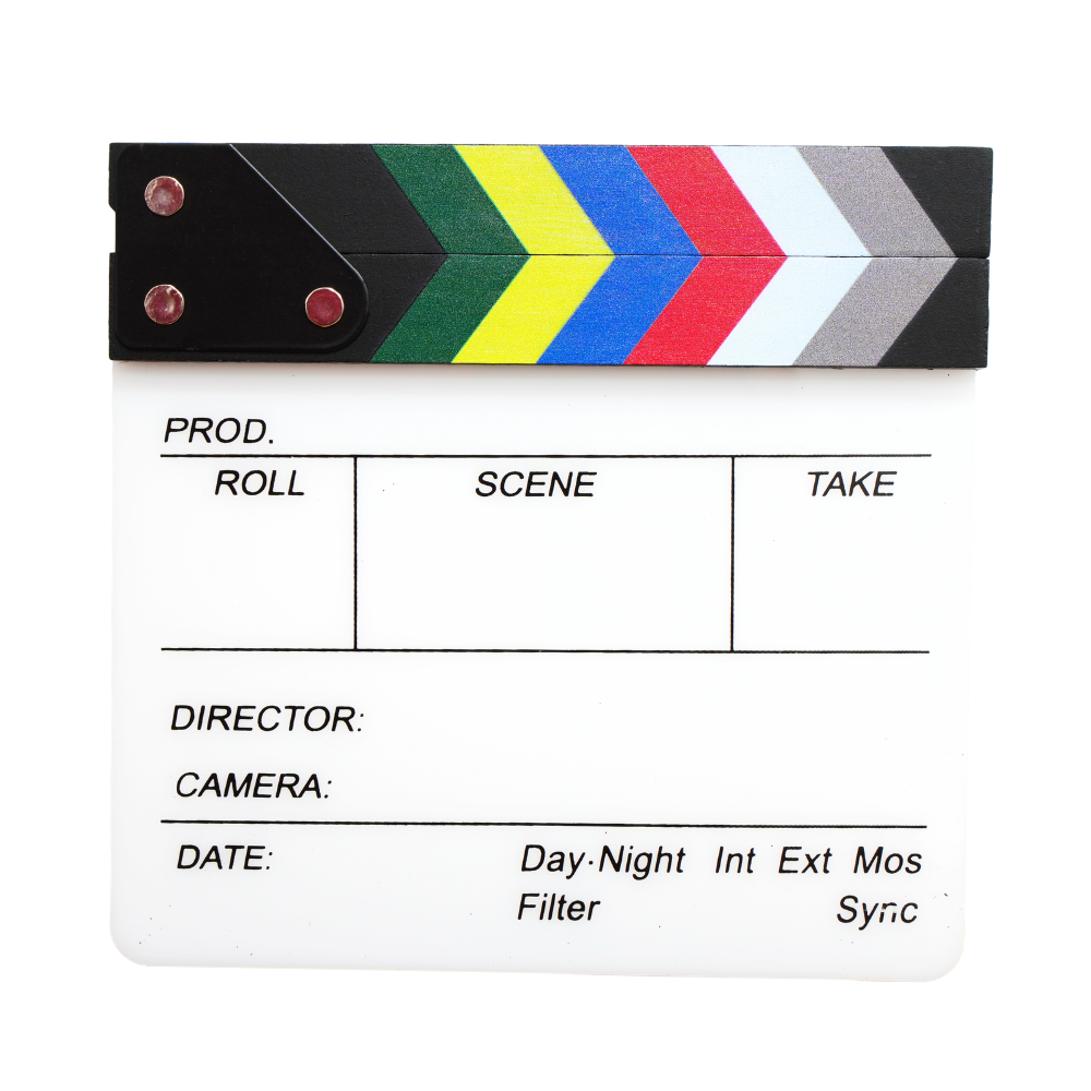 Cinepro 30 x 27cm | 20 x 20cm Acrylic / Wood Movie Film Clapper Board Directors Slate with Colored Stripe Stick