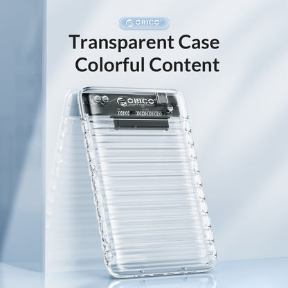 [CLEARANCE] ORICO 2.5" SATA USB 3.1 Gen1 Type-C Clear Transparent SSD / HDD Hard Drive Enclosure with 4TB Max Support Capacity for Windows, MAC Os, Linux PC Desktop Computer Laptop | 2139C3-CR