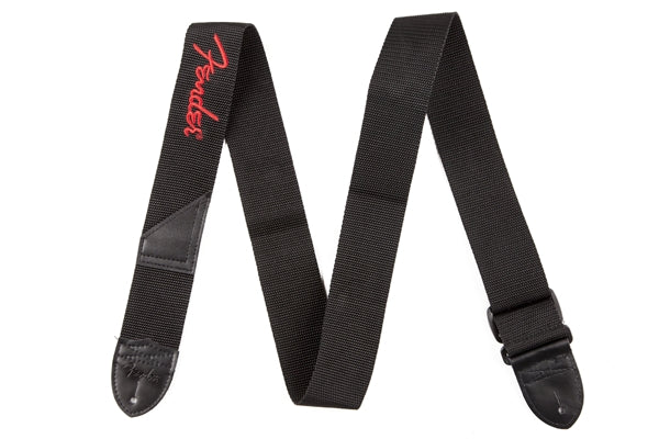 Fender Poly Guitar Strap 2" 33" to 35" Long with Logo (Red, Yellow)