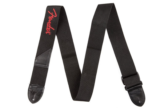 Fender Poly Guitar Strap 2" 33" to 35" Long with Logo (Red, Yellow)