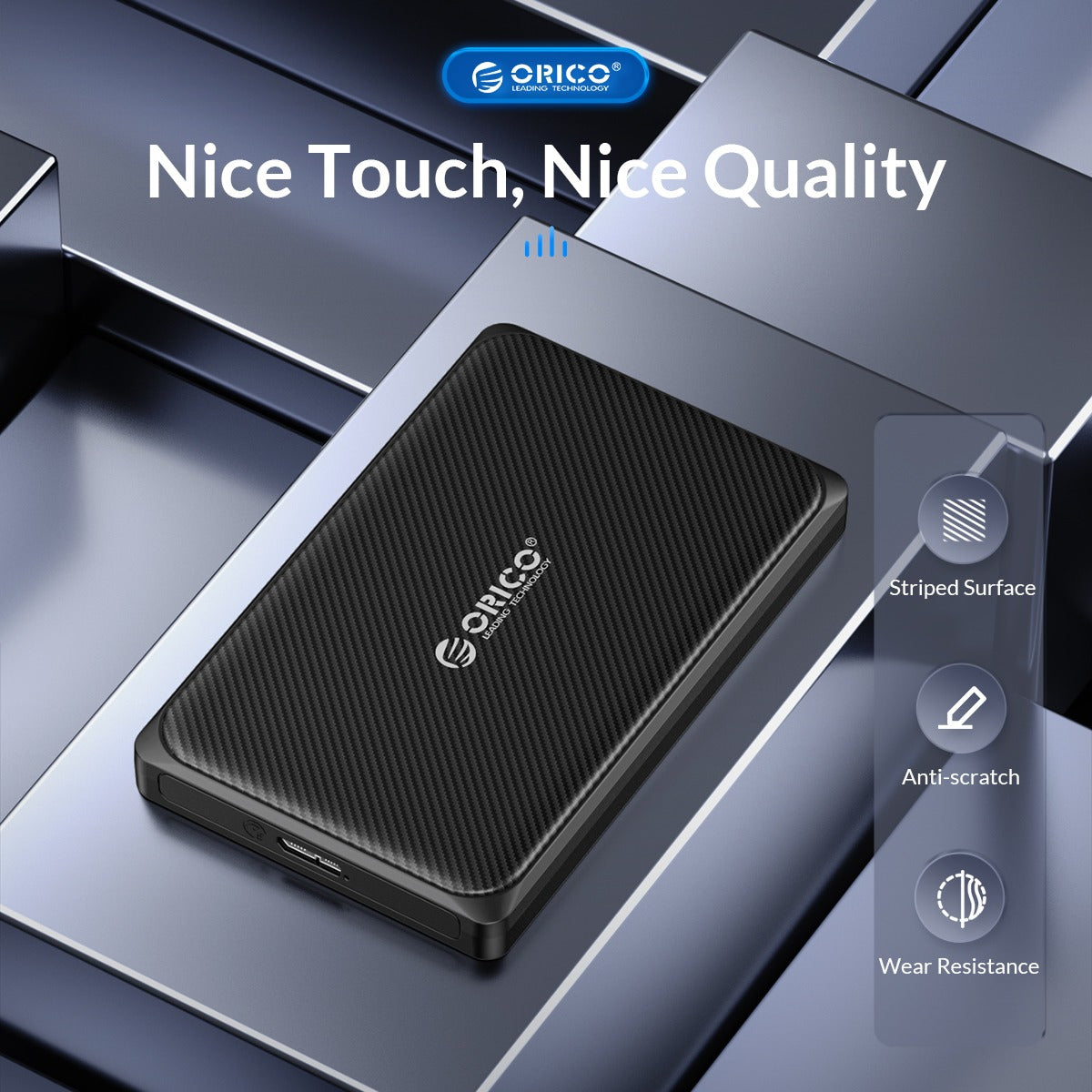 ORICO 2.5" SATA to USB 3.0 HDD/SSD Hard Drive Enclosure Tool-Free with 6Gbps Fast Transmission Rate, (0.5m) USB-C to USB-A Data Cable, 6TB Max. Disk Capacity, Water Resistant for Windows, macOS, Linux, PC, Laptop, TV, PS5 | 2189C3-V1