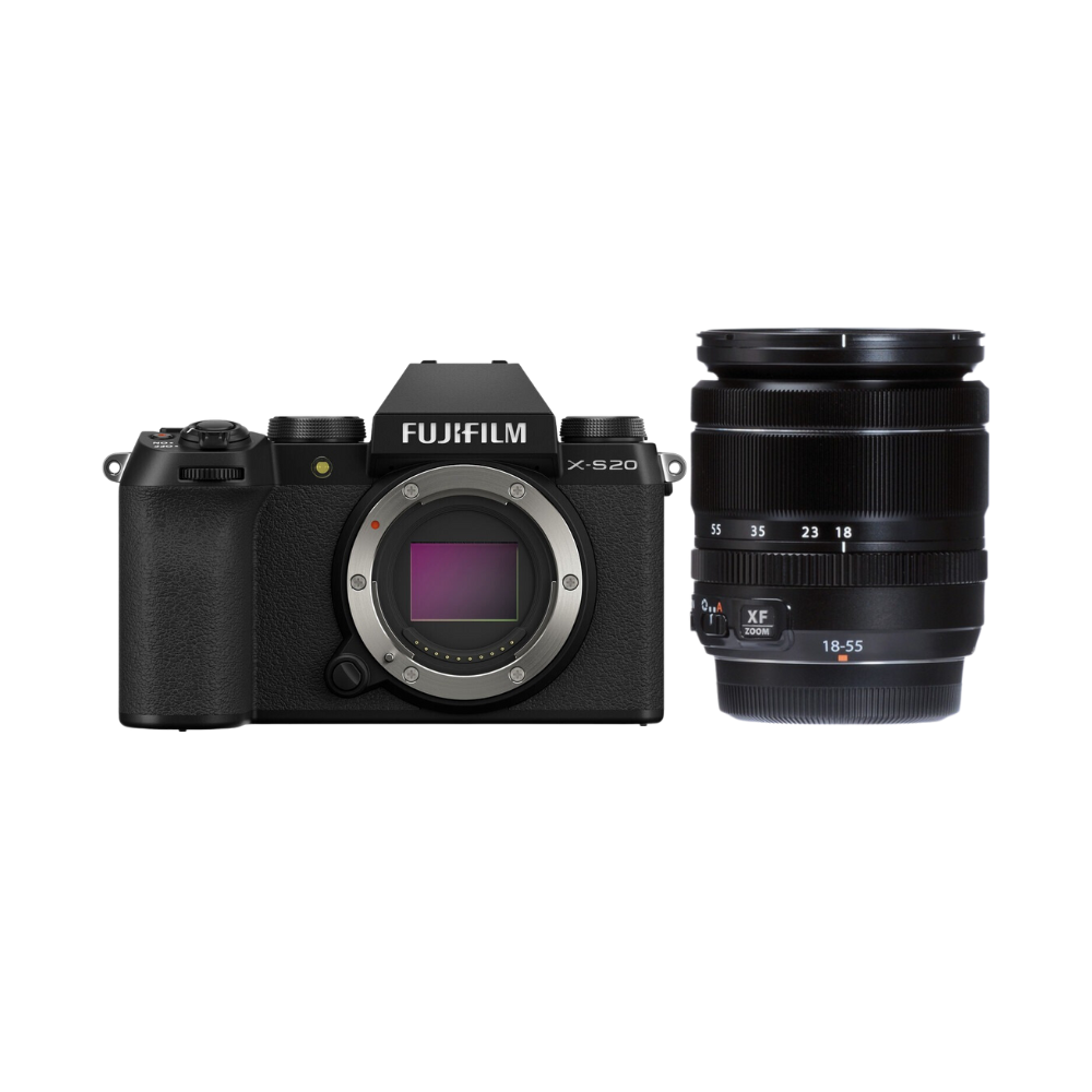 FUJIFILM X-S20 with XF 18-55mm Kit R LM OIS Lens with TG-BT1 Tripod Grip Bluetooth for Mirrorless Camera with 26.1MP APS-C X-Trans BSI CMOS 4 Sensor & X-Processor 5, 6K, 4K Full HD Up to 8fps Shooting, and Vari-Angle Touchscreen