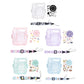 Pikxi 3-in-1 Transparent Glitter Instant Camera Case for FUJIFILM Instax Mini 12 Film Cameras with Cartoon Patch Sticker Set and Body Strap