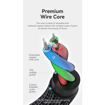 Vention 3.5mm Male to Male Gold Plated AUX Audio Cable 29AWG for MP3, Computer, Tablet, Phone (Black) (0.5M) | BAWB