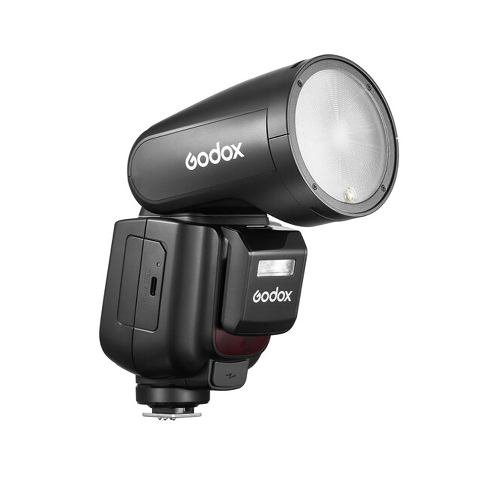 Godox V1Pro F Flash Speedlight TTL for FUJIFILM Camera with SU-1 Sub Flash, 76Ws Output, 2.4G Wireless Radio System, Built-In Modeling Lamp, Rechargeable Li-Ion Battery, Tilting & Rotating Round Head with Magnetic Modifier Mount for Photography