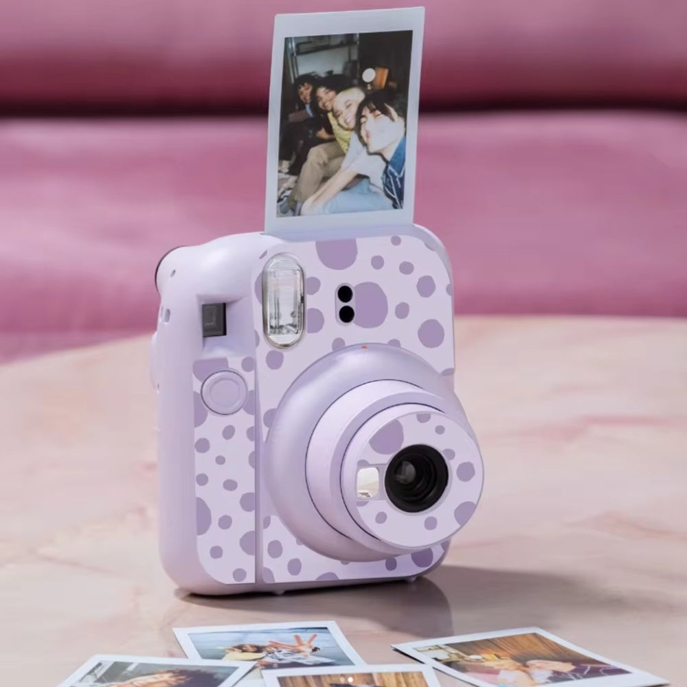 Pikxi Wave Dot Decorative Body Sticker Set for FUJIFILM Instax mini 12 Film Camera - Available in Blossom Pink, Black, Lilac Purple, Pastel Blue, and Mint Green