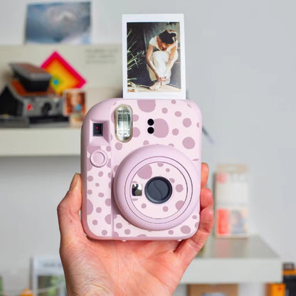 Pikxi Wave Dot Decorative Body Sticker Set for FUJIFILM Instax mini 12 Film Camera - Available in Blossom Pink, Black, Lilac Purple, Pastel Blue, and Mint Green