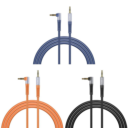 [CLEARANCE] ORICO 3.5mm TRS Jack Hi-Fi Stereo Audio Cables with 90° to 180° Male Auxiliary Connectors, Gold-plated Plugs, and Bendable Silicone Jacket for Smartphones, Computers, Laptops, Headphones, Televisions, Speakers, Amplifiers, Music Players | JG S