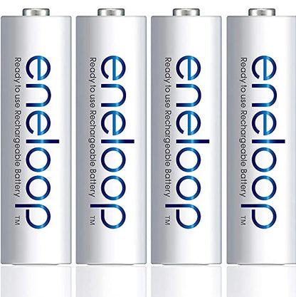 Panasonic Eneloop BK 3MCCE 2BT AA Rechargeable Battery Pack of 2 (White) x4