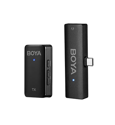 BOYA BY-WMic5 Ultracompact 2.4GHz Dual-Channel Wireless Lavalier Microphone System (Plug & Play) Clip On Mic for Smartphone, Tablet, DSLR, Mirrorless, Camera, Android & iOS Devices - USB Type C / Lightning / 3.5mm Audio Jack