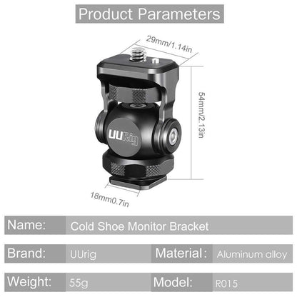 UURig by Ulanzi R015 Monitor Bracket Mini Ballhead With Cold Shoe Mount Gimbal Rig for Sony Canon Nikon DSLR Camera Accessories Smartphone