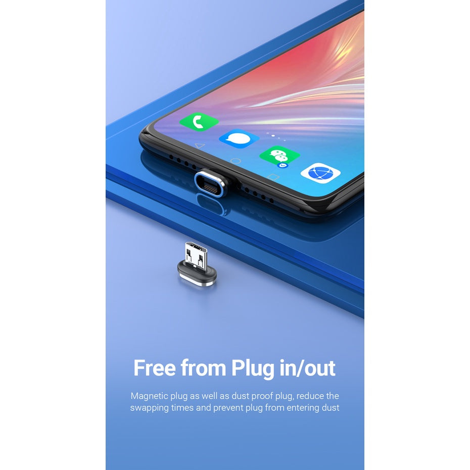 Vention USB 2.0 A Male to 2-in-1 Micro-B & USB-C Male 3A Magnetic Cable 480Mbps (CQM) (Available in Different Lengths)