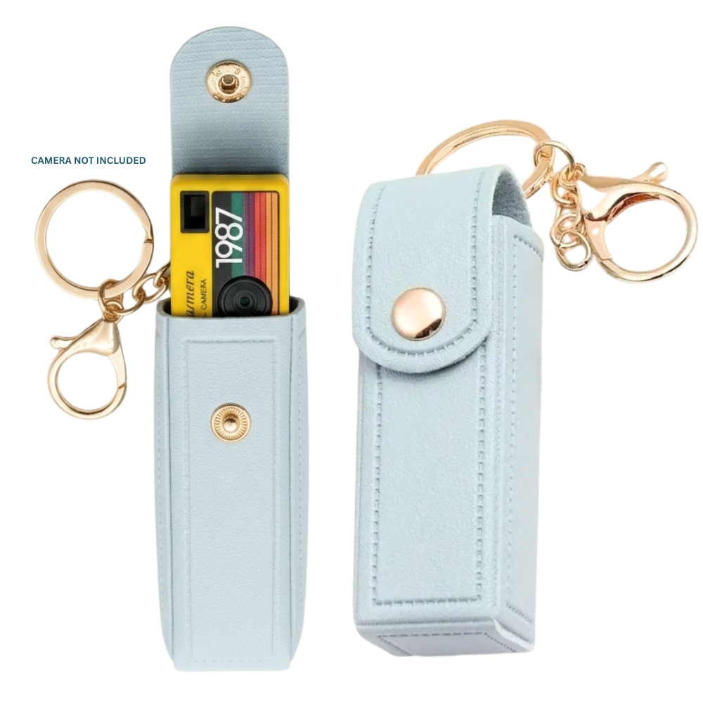 Pikxi Leather Case for Kodak Charmera Keychain Digital Camera with Metal Keyring & Snap Lock Button