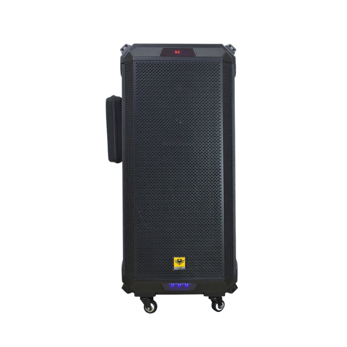 KEVLER DJX-1500 15" 800W 3-Way Full Range Party Boom Box Rechargeable Active Trolley Speaker with Dual UHF Wireless Mic & Selectable Frequency, USB / Bluetooth Function / FM Tuner, 2 AUX, Microphone and Guitar Inputs