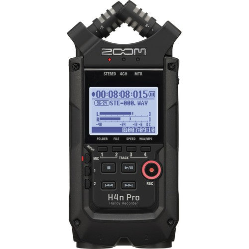 Zoom H4n Pro Black 4-Channel Handy Portable Recorder for Stereo Multitrack Music Recording Audio Video Podcasting