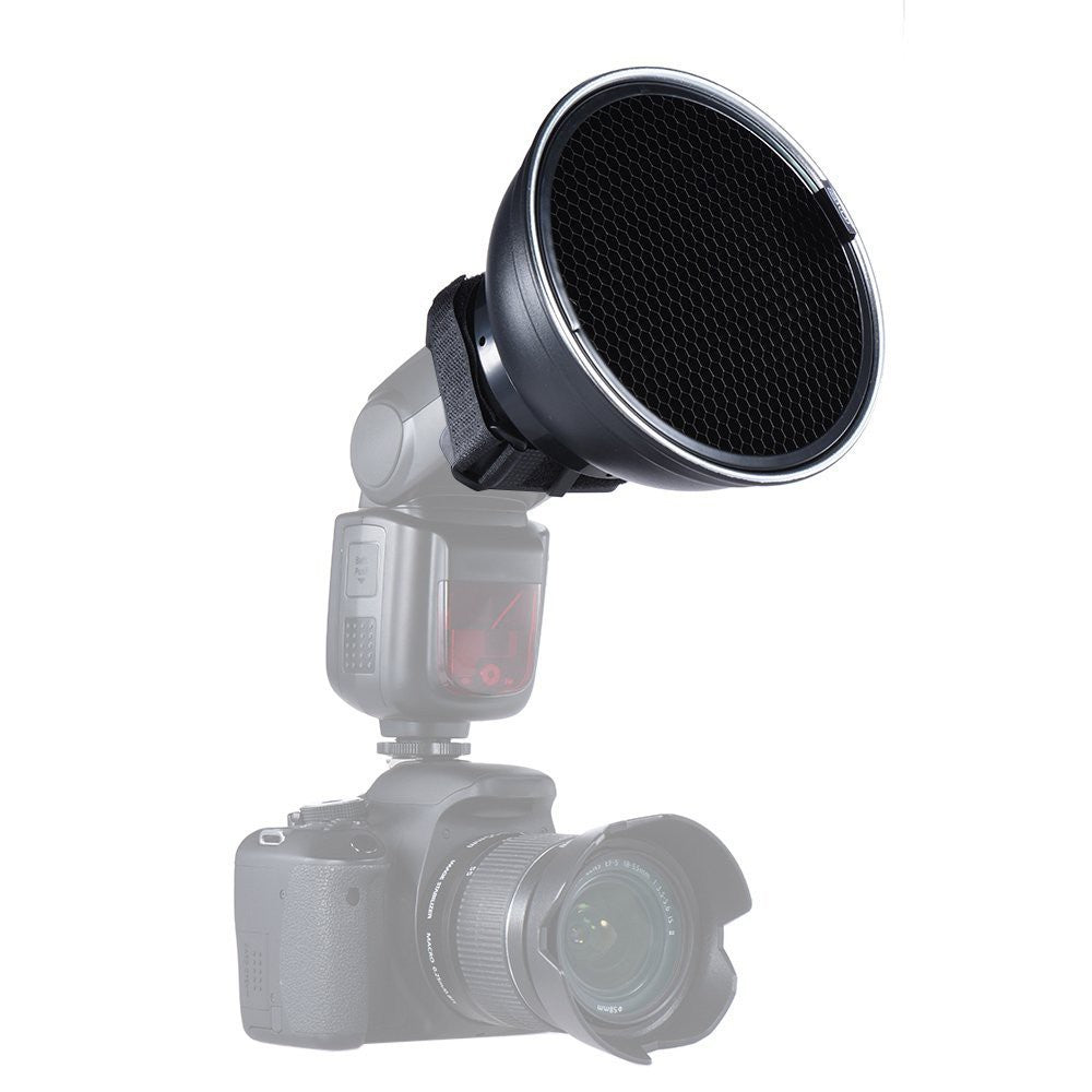 [CLEARANCE] Pxel ST-1F 5.9inch /15cm Silver Beauty Dish Diffuser with 30 Degree Honeycomb for Canon Nikon Yongnuo Godox Neewer Vivitar On-camera Flash Speedlite Photography