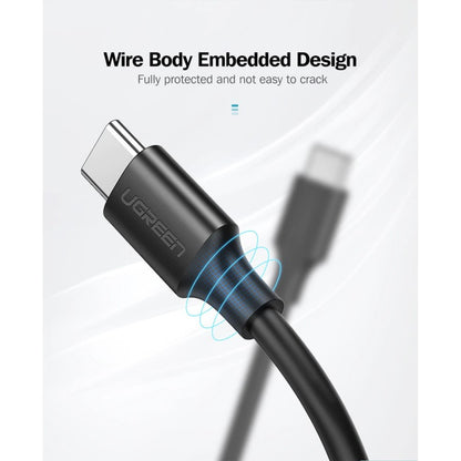 UGREEN USB-C 2.0 to Type C Cable 3A Fast Charging 480Mbps Data Transfer for Smartphone, Tablet, Laptop, (Black) (1M) | 50997