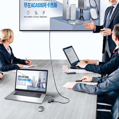 ACASIS DS-7NV5 5-in-1 USB 3.0 to Type C Hub Docking Station with 1000Mbps Gigabit Ethernet Network LAN, 100W PD Fast Charging, and 5Gbps High Speed Data