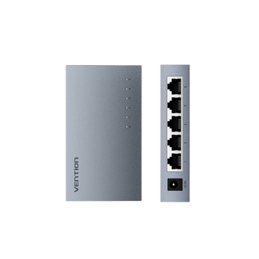 Vention 5-Port 100Mbps Fast Ethernet RJ45 LAN Network Switch with 5V DC Power Output and Dual Side Ventilation – Plug & Play for Computer, Desktop, PC, TV, CCTV, Game Consoles, Modem, and Router
