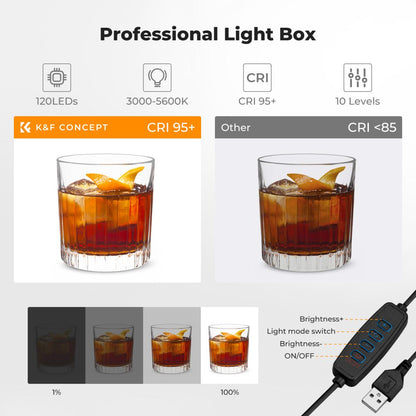 K&F Concept 30cm Professional Photo Light Box w/ 6 PVC Backdrops