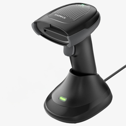 Inateck Pro 170B 1D 2D QR Wireless Barcode Scanner with Charging Base Dual 2000mAh Replaceable Batteries