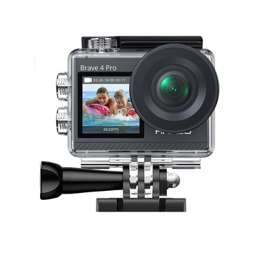 AKASO Brave 4 Pro 4K UHD Action Camera 20MP Adjustable Lens Dual Screen Display Mobile App Support