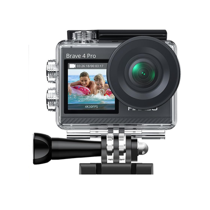AKASO Brave 4 Pro 4K UHD Action Camera 20MP Adjustable Lens Dual Screen Display Mobile App Support