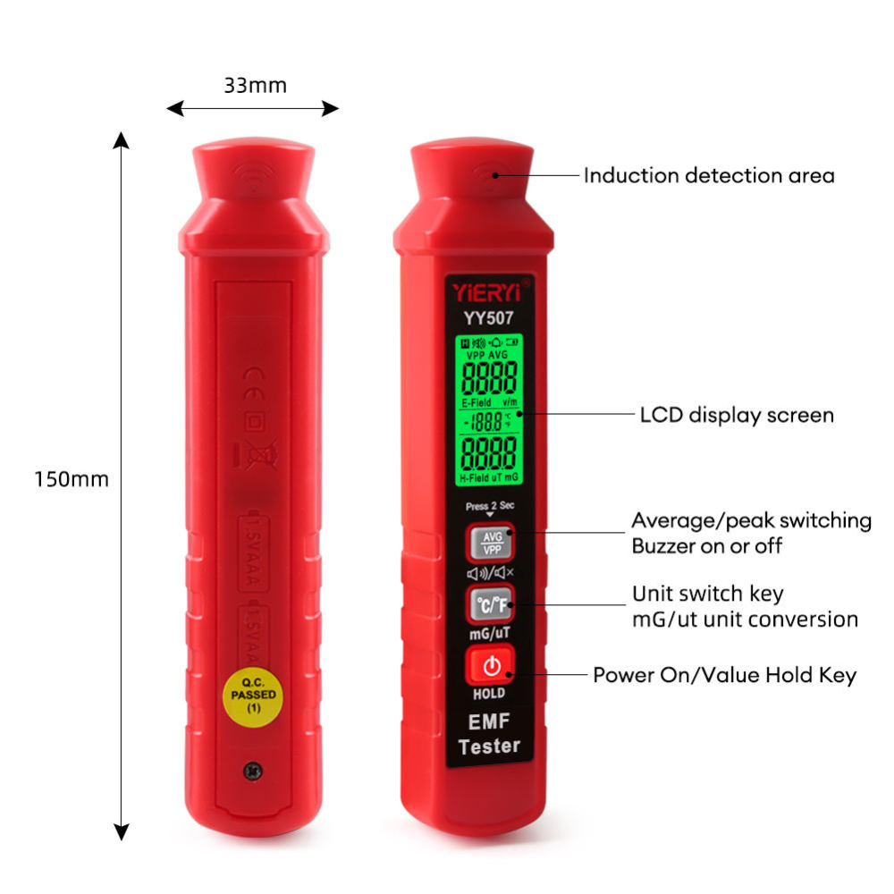 Eagletech Digital EMF Electromagnetic Field Radiation Detector Tester | YY507
