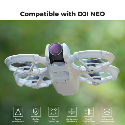 K&F Concept no-X Series Neutral Density ND8 16 32 64 Lens Filter with 28 Multi-Layer Coated Imported AGC Optical Glass and 3-6 Light Reduction Stop for DJI NEO Drone Photo / Video