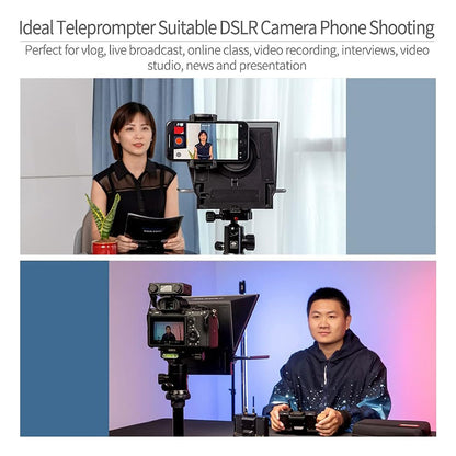 FEELWORLD TP2A Smartphone & Tablet Teleprompter with Support Up to 8-Inch Display Size (Diagol Measurement) for Mobile Phone & Digital Camera Shooting