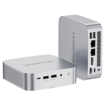 LeaderHub AD8 Mini PC with AMD Ryzen 7 H 255 32GB LPDDR5X 1TB Gen4 SSD Dual 2.5GbE Wi-Fi 6 4K Display
