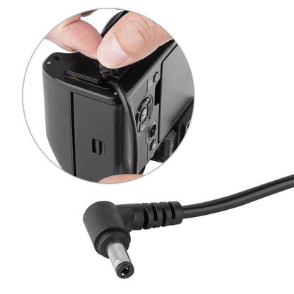 SmallRig 5.5/2.1mm DC Power Male Connector to LP-E6 Dummy Battery Charging Cable for NP-F Battery Plate & LP-E6 Battery-Powered Cameras 2919