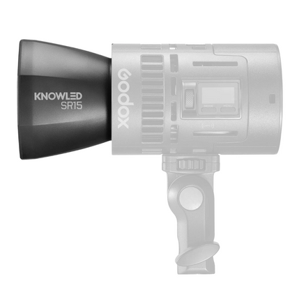 Godox KNOWLED SR15 rrow Beam Reflector for MS60BI and MS60R LED Lights with 15° Beam Angle, 2.8" Size and Silver Interior for Lighting and Studio Equipment