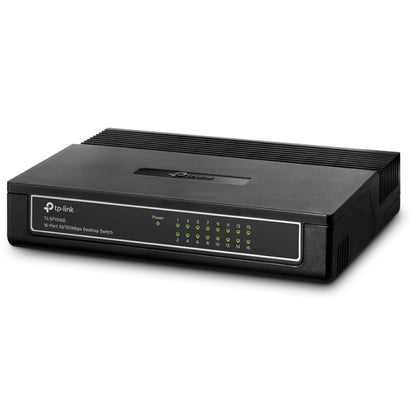 TP-Link 16 Port 10/100Mbps RJ45 Desktop / Rack Mountable Ethernet Switch with Auto Negotiation / MDI / MDIX, 802.3X Flow Control for Networking | TL-SF1016D, TL-SF1016DS
