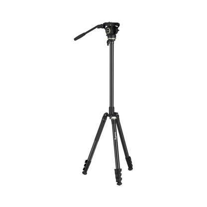 SmallRig CT-210 Aluminum Camera Video Tripod Kit - Sp-On Type Quick Release Fluid Head, Reversible Center Column, 192cm Max Height, 6kg Load Capacity, 4-Section Legs, 360° Panning & 90°/-65° Tilting, Monopod Configuration | 4475