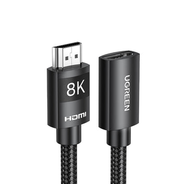 [CLEARANCE] UGREEN 8K Ultra-HD HDMI 2.1 Male to Female Extension Cable with 48Gbps Transmission Rate for PC, Desktop Computer, Laptop, Projector, TV, PS5/PS4/PS3, Xbox One/360, etc. - 1 Meter | 40447