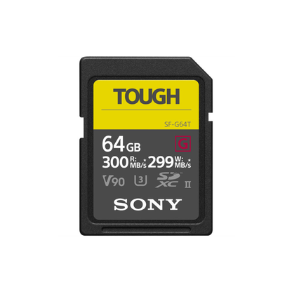 Sony SF-G Series TOUGH SDXC Memory Card (64GB / 128GB) UHS-II V90 Class 10 U3