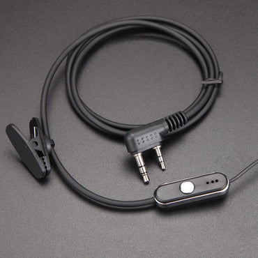 BaoFeng 2 Pin PTT Push-To-Talk Microphone Earpiece Ear Mounted Headset with 3.5mm Ear Stereo Top Pin, 2.5mm Mic Stereo Bottom Pin Ear Radio Compatible with Two-Way Radio