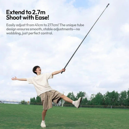 Ulanzi VL02 Carbon Fiber Selfie Stick Monopod with Up to 2.7 Meters Max Height, 1/4" Thread Hole Mount & Screw for GoPro, Insta360, DJI Osmo Action Camera | T096