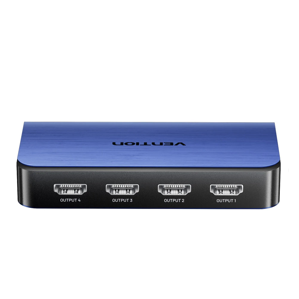 Vention 1 In 4 Out HDMI 2.0 4K Ultra High Definition HDR HDMI Video Splitter with Power Supply Adapter & Sigl Transmission Up to 30 Meters for Desktop Computer Laptop PS5/4/3 Gaming Console Media Player Smart TV Display Monitor Projector