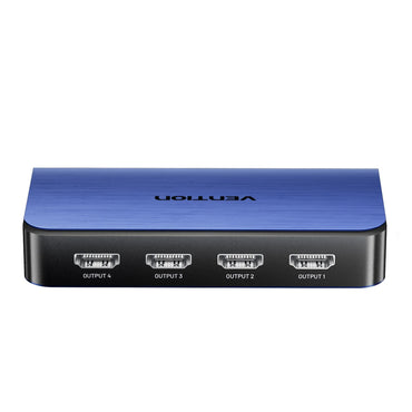 Vention 1 In 4 Out HDMI 2.0 4K Ultra High Definition HDR HDMI Video Splitter with Power Supply Adapter & Sigl Transmission Up to 30 Meters for Desktop Computer Laptop PS5/4/3 Gaming Console Media Player Smart TV Display Monitor Projector