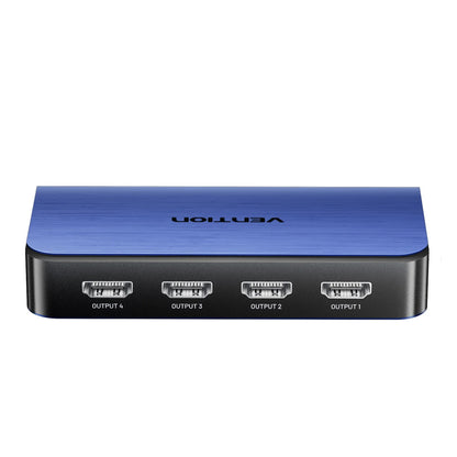 Vention 1 In 4 Out HDMI 2.0 4K Ultra High Definition HDR HDMI Video Splitter with Power Supply Adapter & Sigl Transmission Up to 30 Meters for Desktop Computer Laptop PS5/4/3 Gaming Console Media Player Smart TV Display Monitor Projector