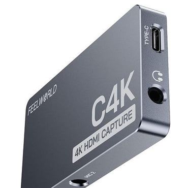 FEELWORLD C4K 4K 60Hz Video Capture Card with HDMI Loop-Out with HDR, 240fps High Refresh Rate, (VRR) Variable Refresh Rate, USB 3.0 Plug & Play for Live Streaming, Gaming, OBS Studio, Potplayer