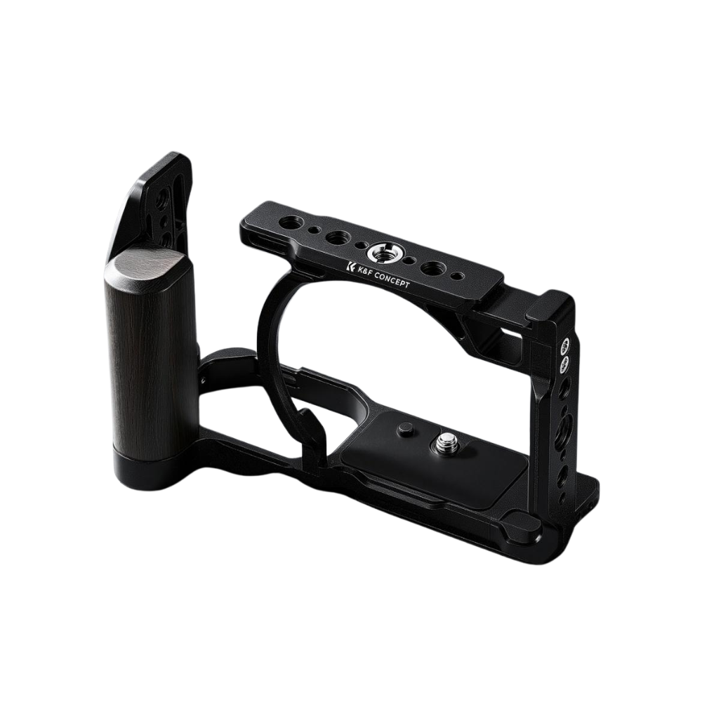 K&F Concept Camera Cage for Nikon ZR, CNC Aluminum Arca Base, Cold Shoe 1/4"-20 & 3/8"-16 Mounts