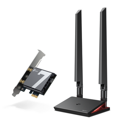 TP-Link Archer TBE400E / TBE550E / TBE552E WIFI 7 Bluetooth 5.4 Wireless PCIe Adapter with Tri Band 6GHz, 5Ghz, 2.4GHz Speeds, WPA3 Security Protocol, OFDMA, MU-MIMO Support and Low Profile Brackets for Internet and Networking