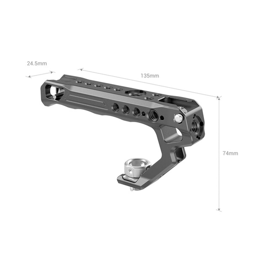 SmallRig Ergonomic Universal ARRI Locating Handle Comfortable Grip  with 15mm Rod Clamp, Built-in Magnet, Anti-off Designed and Anti-Twist Screw, 3 Shoe mounts 1/4"-20 & 3/8"-16 Threaded Holes for ARRI Cold Shoe Mount 2165C