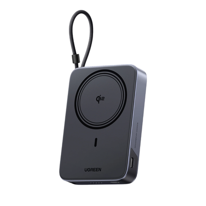 UGREEN MagFlow 10000mAh Qi2 15W Magnetic Wireless Power Bank 30W PD Built-In USB-C & Stand | PB568